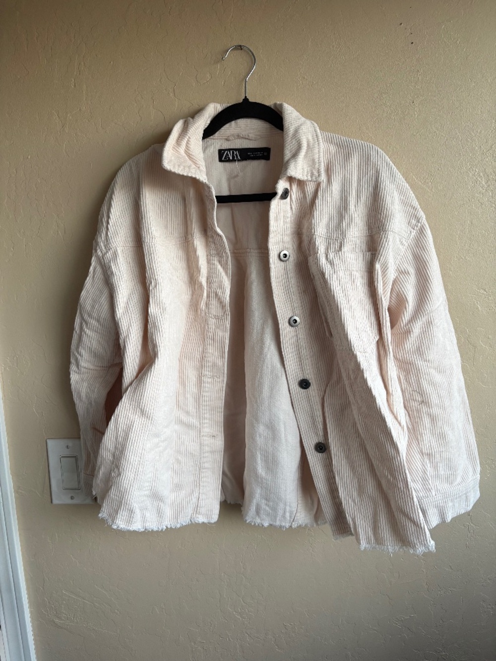 Zara Corduroy Jacket Cream Size S